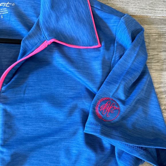 Jofit Women’s Small 1/4 Zip Golf Polo Blue With Pink Zipper - Picture 3 of 4